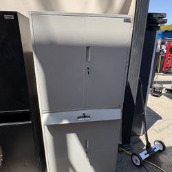 Metal Storage Cabinet Garage Cabinet with 1 Drawer and Adjustable Shelves, Lockable Cabinet Heavy Duty Utility Cabinet for Garage,Office White 