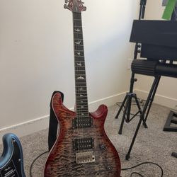PRS SE Custom 24-08 Quilt Electric Guitar - Charcoal Cherry Burst