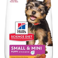Hill's Science Diet Puppy Small Breed & Mini Breed Chicken Meal & Brown Rice Recipe Dry Dog Food, 12.5-lb bag