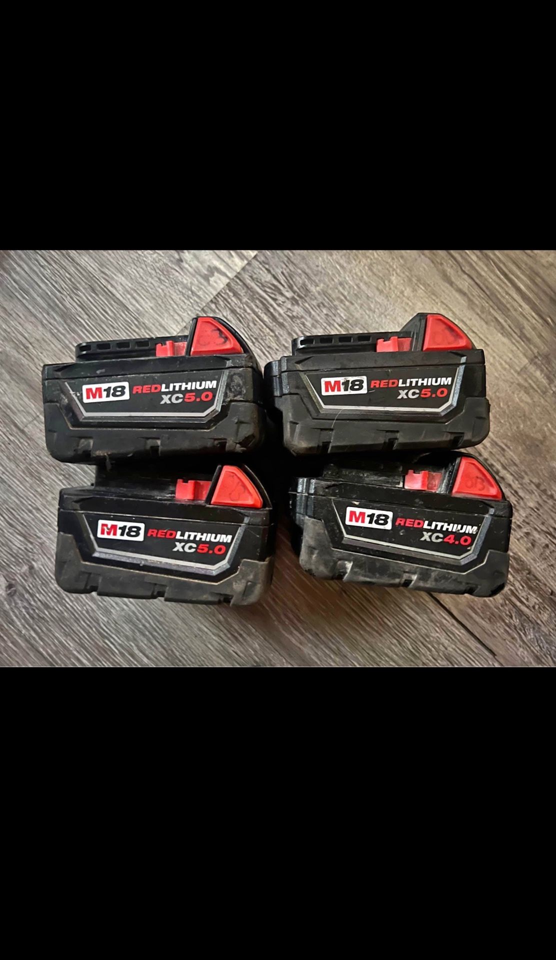 4 Milwaukee batteries used