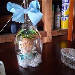 Handmade Wine Glass Canle Holder