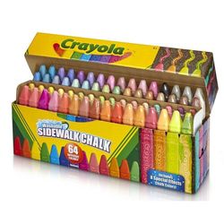 Crayola washable sidewalk chalk. 64 non-toxic different colors.