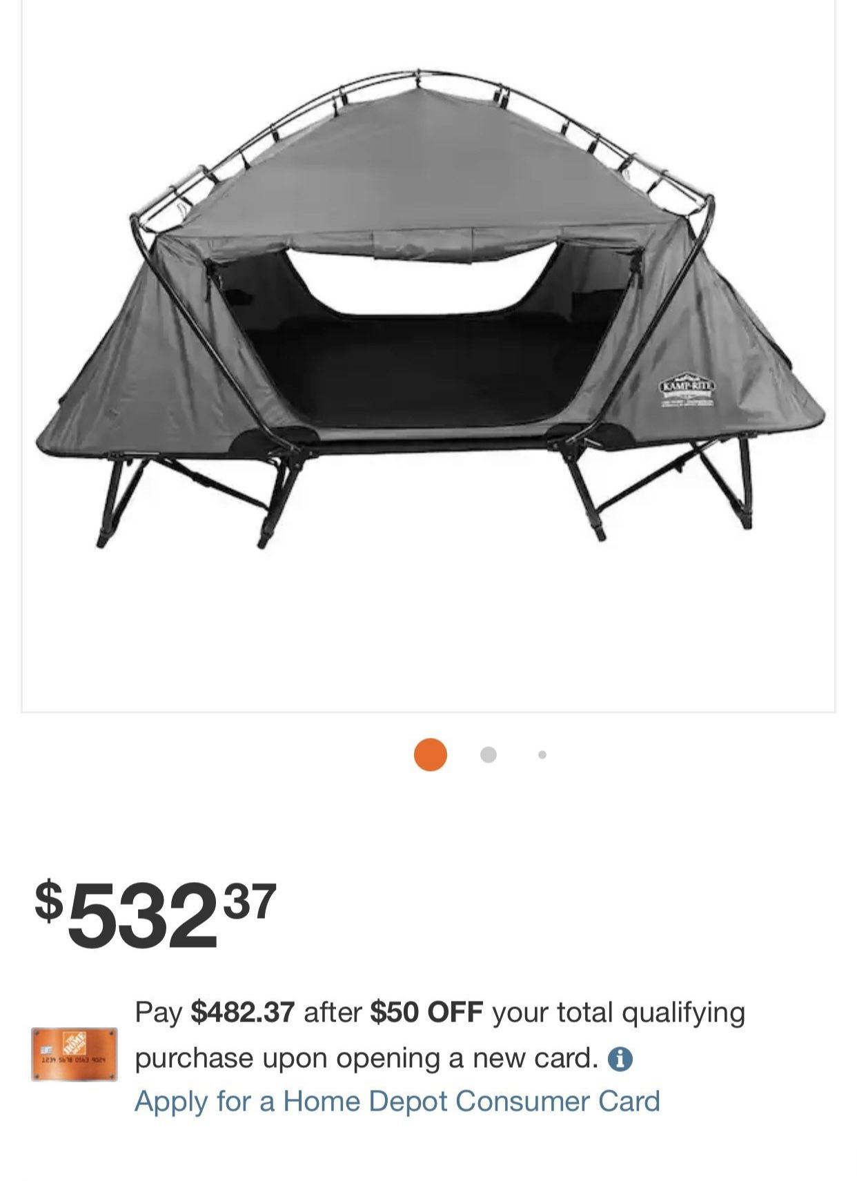  Camping Tent Kamp-Rite 2 Person Folding Off The Ground Camping Sleeping Bed Double Tent Cot 