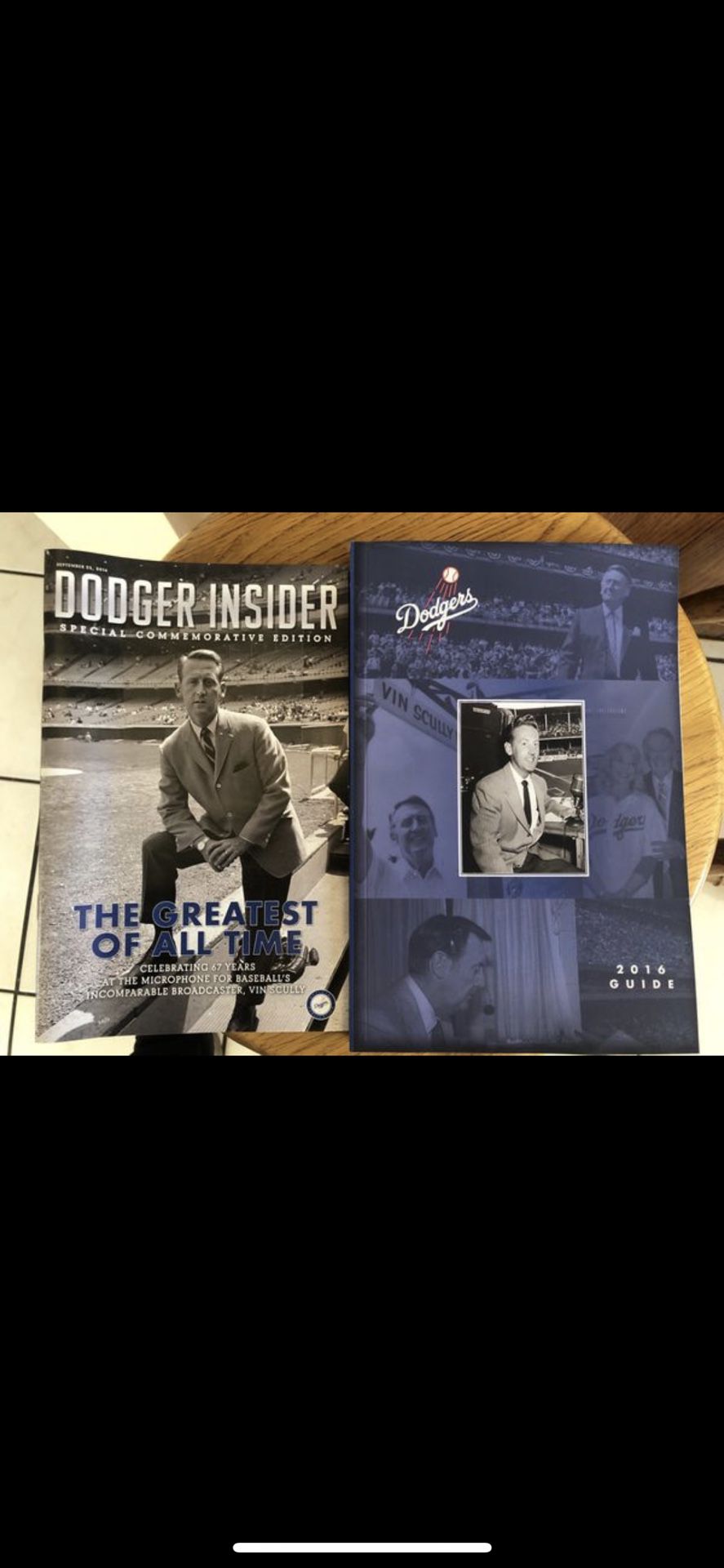 Dodgers 2016 Vin Scully Media Guide and insider 2016