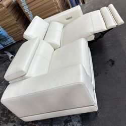 White Adjustable Sofa – Lounge Position