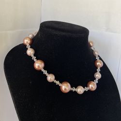 Vintage Pearls And Crystals Necklace