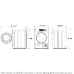 GE 24" ENERGY STAR Ventless Front Load Electric Dryer – 4.1 Cu. Ft. – White Model: GFT14ESSMWW