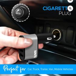 Flameless Coil Electric E Lighter with Dual USB Device Charge Ports Charge via Car Cigarette Plug New condition 