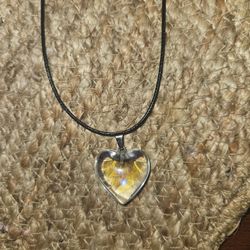 Necklace With Clear Heart Charm 