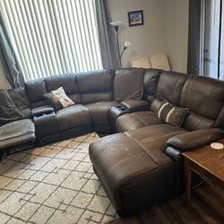 Brown Modular Sectional Couch