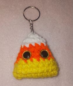 2inch crocheted candy corn Keychain
