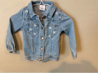 Disney Infant & Toddler Girls Blue Denim Minnie & Mickey Mouse Jean Jacket
