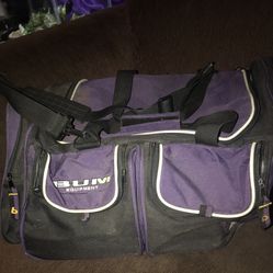 Black and purple bum equipment duffle bag