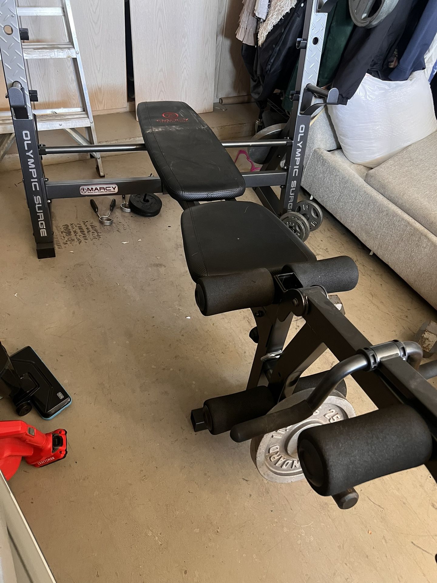 Home Gym With Barbell And Weights