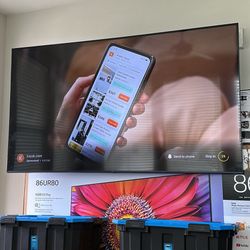 86” LG 4K Smart TV (86UR80) + Premium Sanus Full Motion Mount + Stand + Box