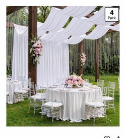 20x20ft White Wedding Ceiling Drapes for Ceremony Stage Backdrop Decoration