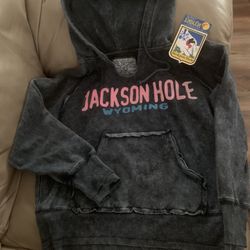 VintageVibe”Brand  Hoodie Jacksn Hole-Sz -S + Cool Sticker