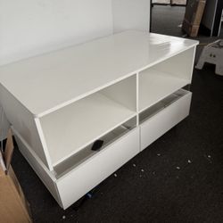 Modern LED Coffee Table with Storage Drawer 2-Tier White Coffee Table w/ 60000-Color LED Lights,App Control, Rectangle Center Tabl