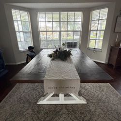Solid Wood Farmhouse Dining Table – 5 ft 