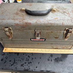 Vintage Craftsman Metal Toolbox Steel Carry Box – Craftsman Badge 