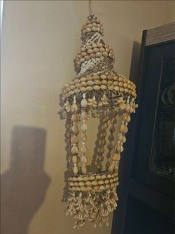 Hanging Puka Shell Basket Planter (Seashells)