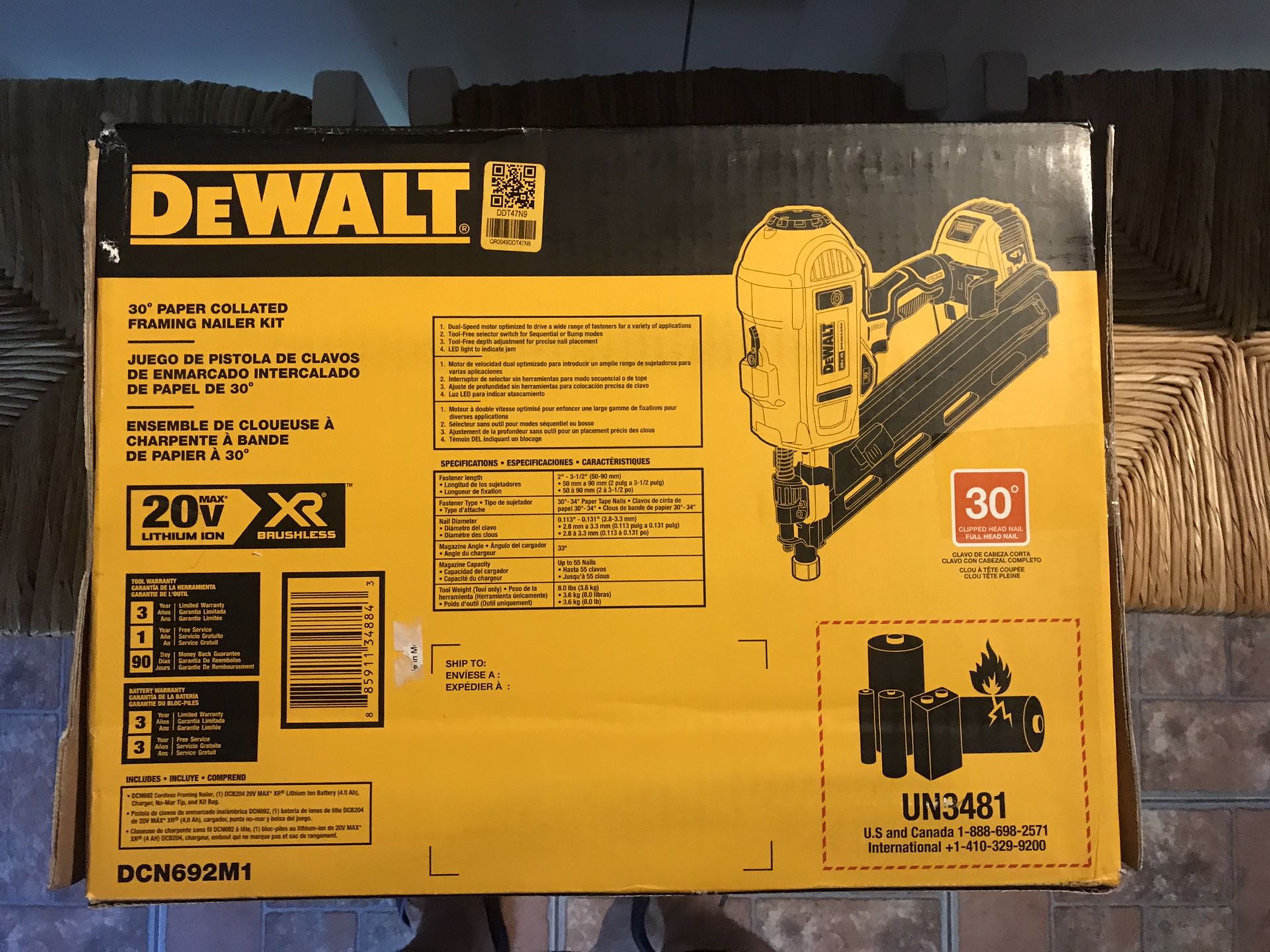 DEWALT. 30” Paper collated framing nailer kit will negotiate.