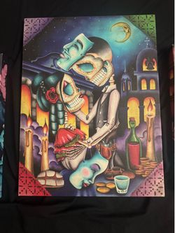 Día de los muertos art prints canvas