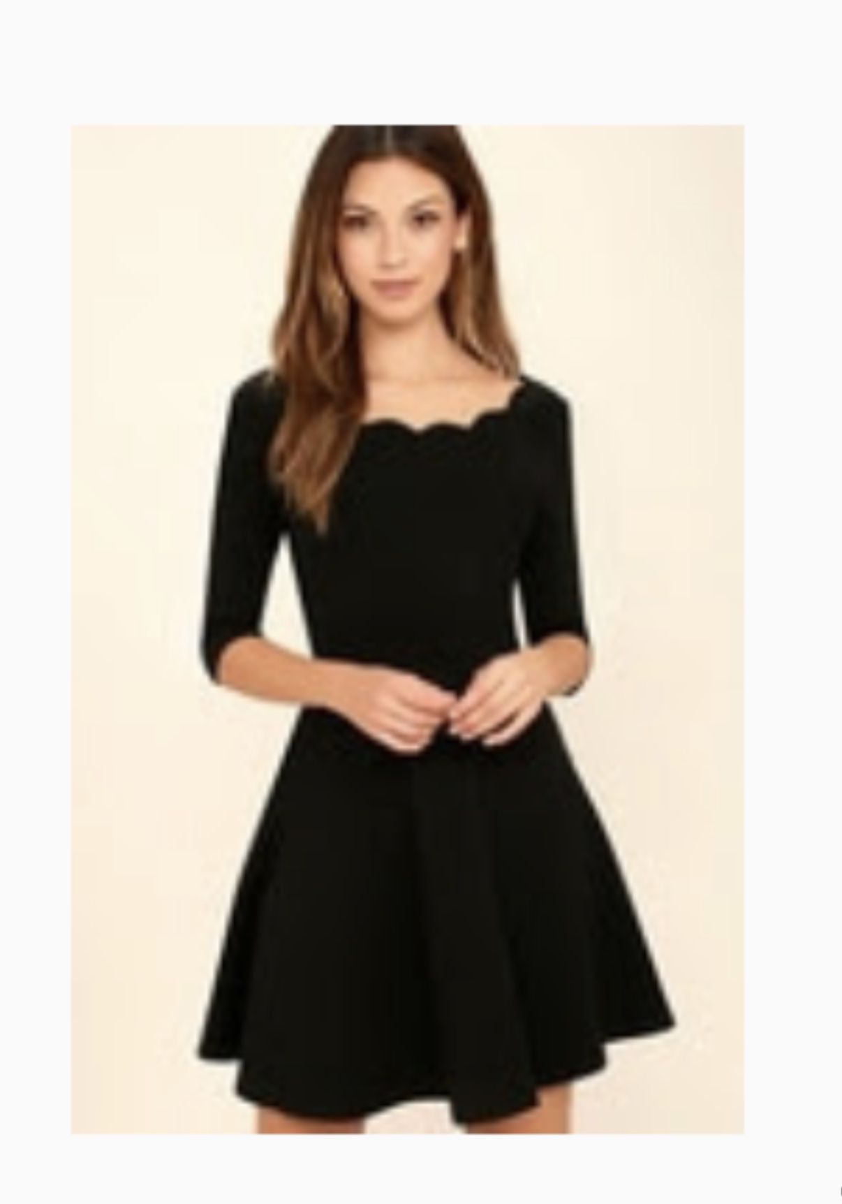 Scallop Black Dress From Lulus 