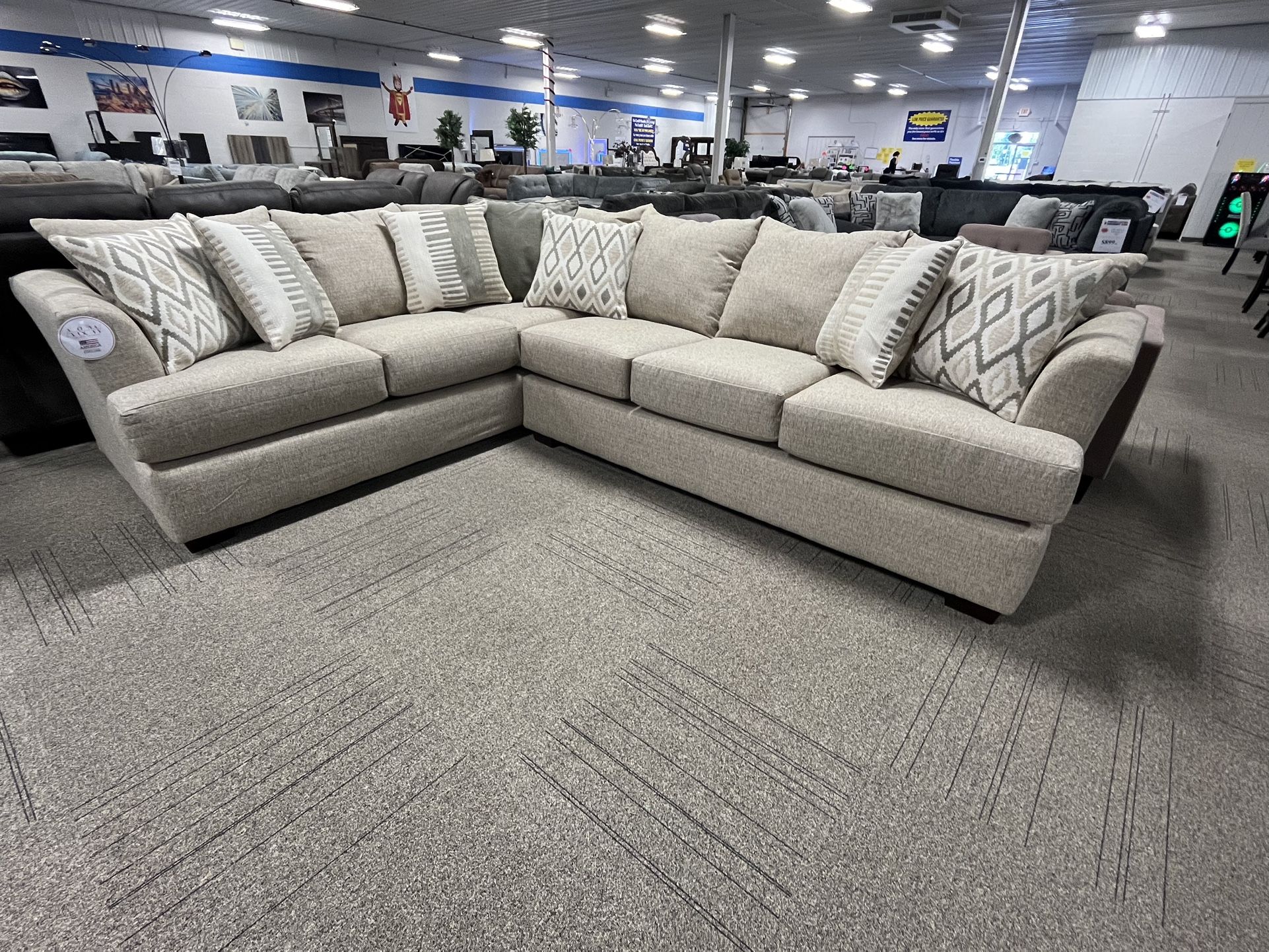 Beige 2 Piece Sectional