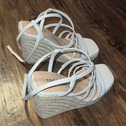 Nude Wedge Sandals Size 7W From Torrid