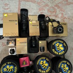 Nikon D700 Camera, Professional Lenses, Lighting Gear, Camcorder, Microphone Equipment, Backdrops, Etc
