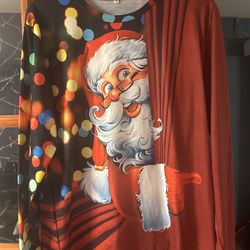 Christmas Shirt Santa Size Large