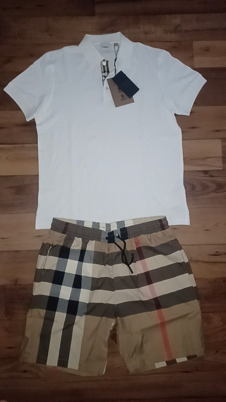 Burberry Polo Shirt And Shorts