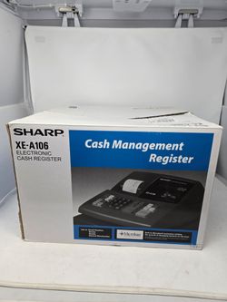 Sharp XE-A106 Electronic Cash Register w Key, Box, Books -WORKS-CLEAN