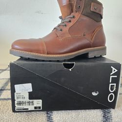 Aldo Olenia Brown Boots with High Quality Leather and Padded Collar Size 12