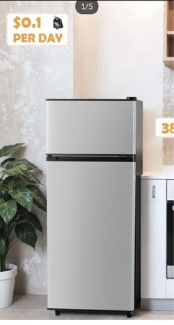 4.4 Cu.Ft Mini Fridge Freezer for Dorm/Office, 2-Door, Quiet