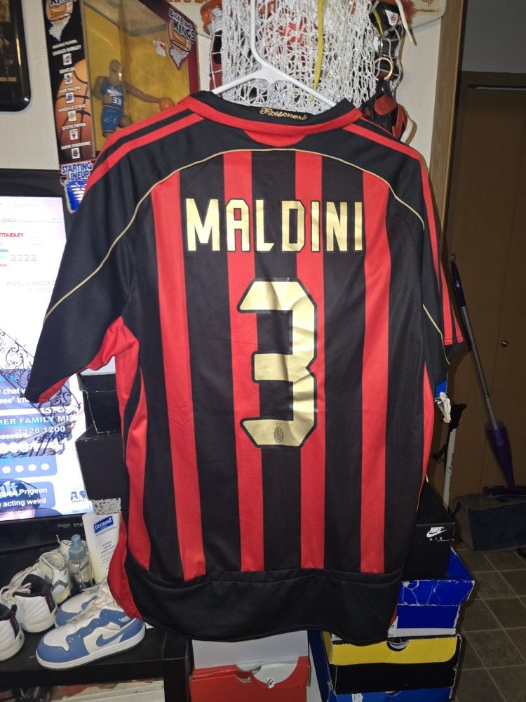 AC Milan 2006/07 Maldini 3 Home Retro Vintage Soccer Football Jersey ShirtMen xL