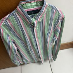 Brand New Ralph Lauren Multicolor Striped Button-Down Shirt - Size S
