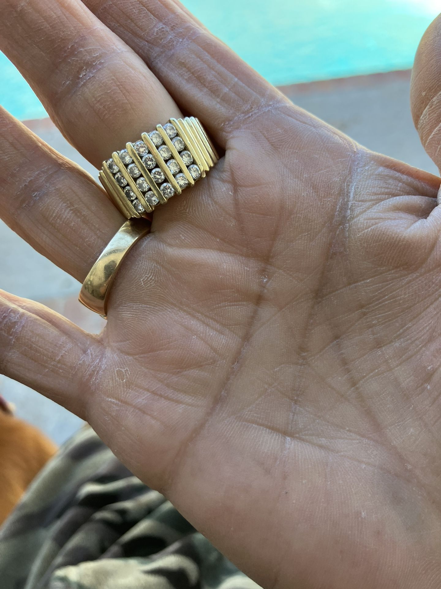 Solid 14 K 14.7 Grams  2 Caret Vintage Diamond Testing Welcome 