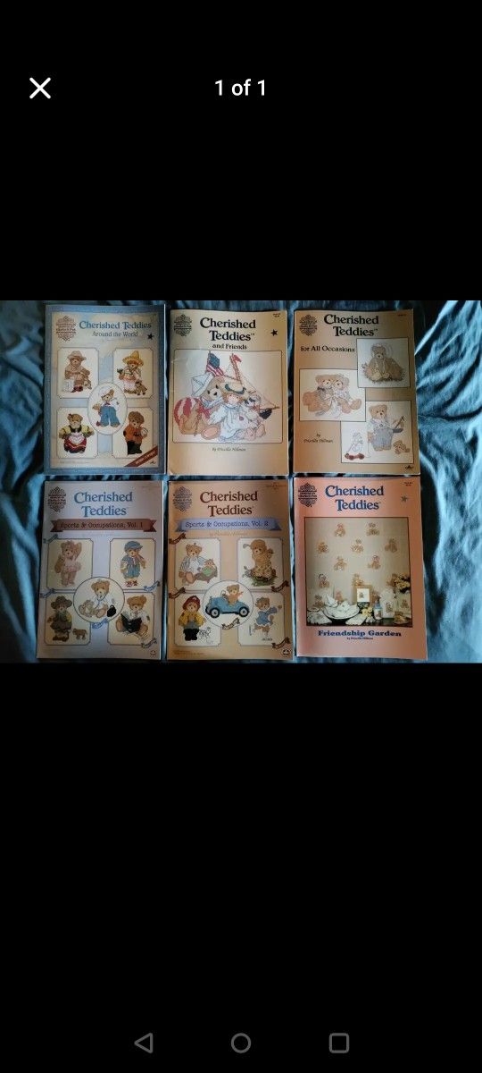 LOT OF 6 CHERISHED TEDDIES CROSS STITCH PATTERN BOOKS