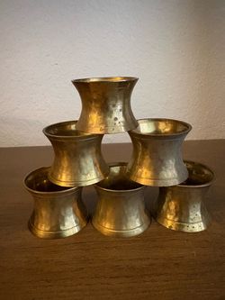 Brass Napkin Rings Set of 6