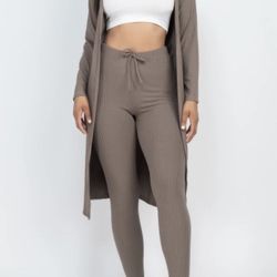 Two Piece Cardigan And Leggings Set Size Large And Medium Available. New Top Is Not Included.