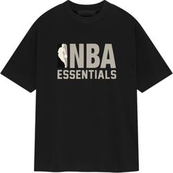 Fear of God Essentials x NBA Black T-Shirt (Cream Logo) – Small – NEW