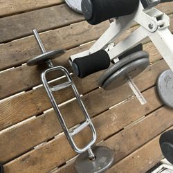 Bench Press/ Weight Plates/tricep Bar/punching Bag
