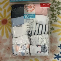 10 Pack Wonder Nation Girls Toddler Underwear Size 2-3T
