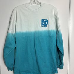 Disney World Mickey Bright Teal Blue Ombré Dip Dye Spirit Jersey Adult Small 