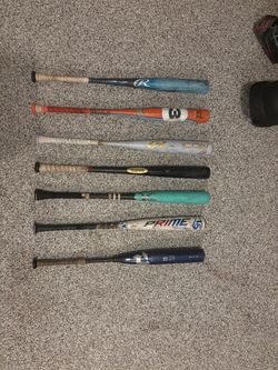 Lot of 7 Baseball Bats – Rawlings, Louisville Slugger, Baum & More