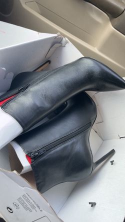 Black Leather Stiletto Ankle Boots
