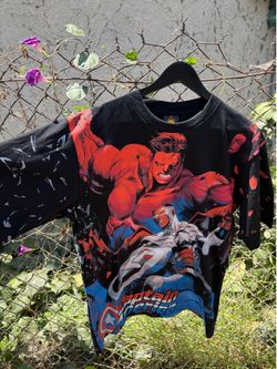 Captain America vs Red Hulk All Over Print Shirt Sz XL