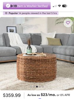Rattan Round Coffee Table